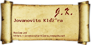 Jovanovits Klára névjegykártya